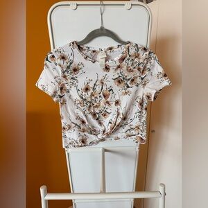 H&M floral print cropped top